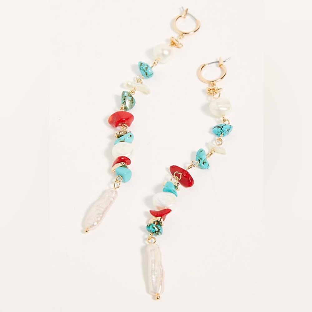 Free People Mixed Stone Drop Earrings